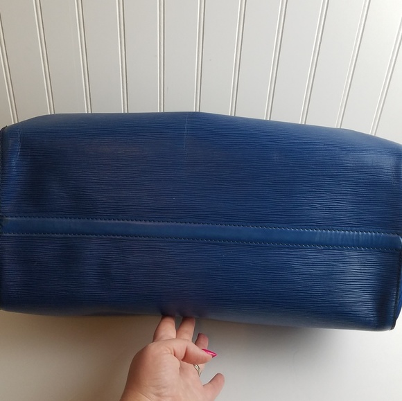 AUTHENTIC LOUIS VUITTON SPEEDY 40 EPI Blue Handbag - Picture 3 of 8